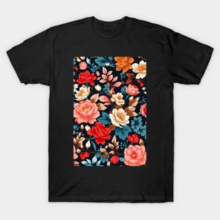 Seamless floral pattern - vibrant colors. T-Shirt